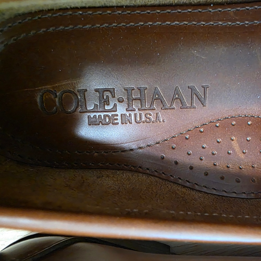 Cole Haan Men's 7 Brown Leather Tassel Kiltie Loafers Made in USA - Picture 3 of 11